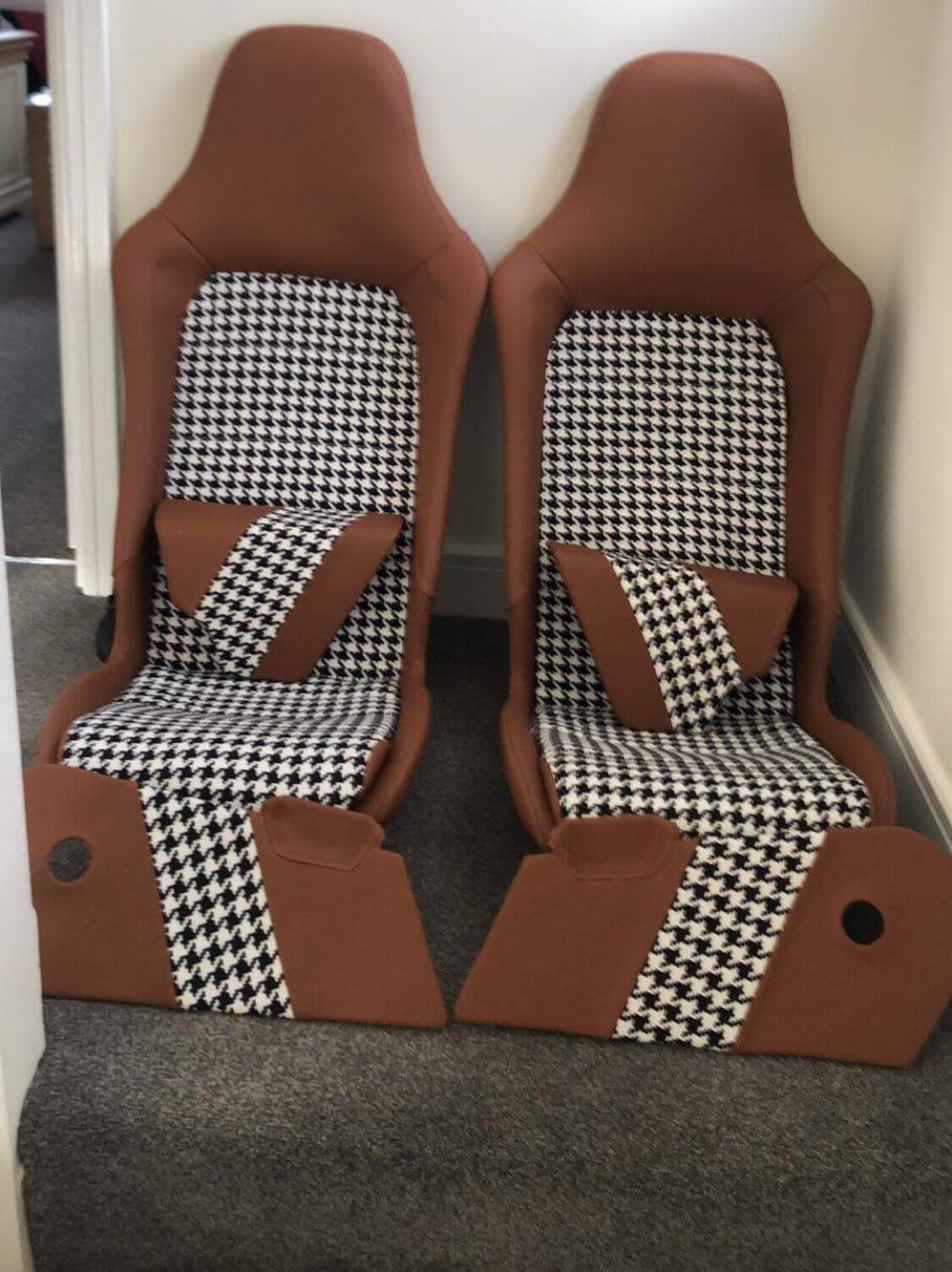 Two brown seats